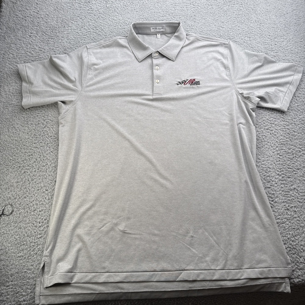 Peter Millar Summer Comfort Golf Shirt Mens XL Striped Polo Joe Gibbs Racing